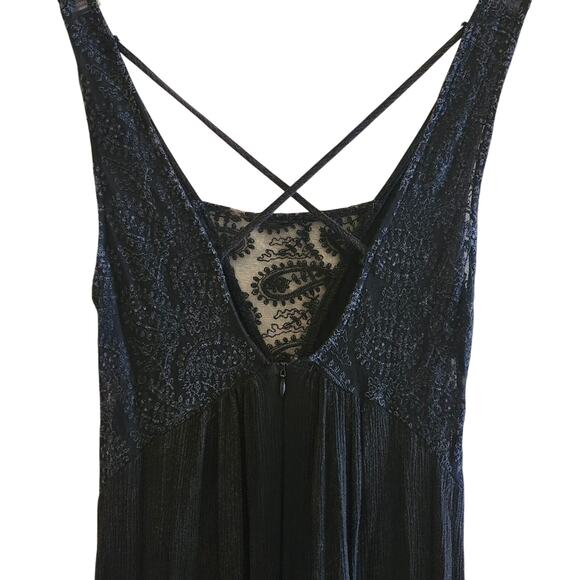POL Whimsigoth Black Distressed Slip Dress with Lace Cut-Outs Size Small - Picture 2 of 10